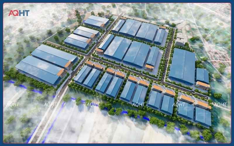 Quy hoạch cụm công nghiệp với hệ thống giao thông và hạ tầng kỹ thuật đồng bộ.