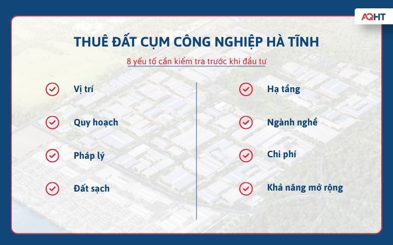 Checklist thuê đất cụm công nghiệp Hà Tĩnh cho doanh nghiệp